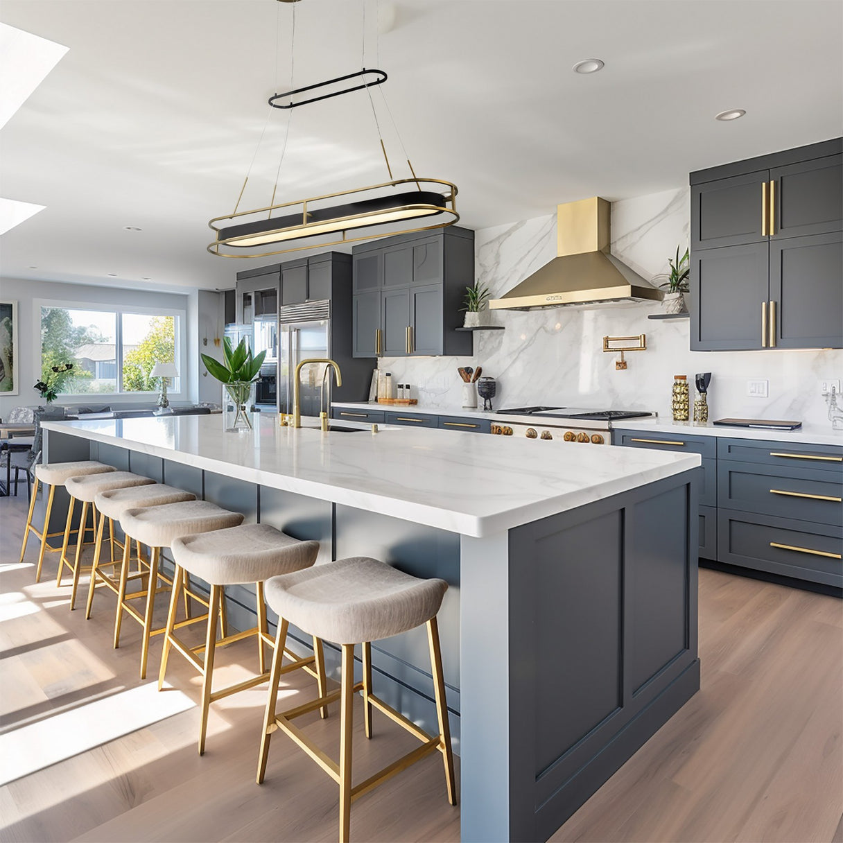Minka-Lavery - 5088-781-L - LED Island Pendant - Levitation - Sand Coal And Soft Brass