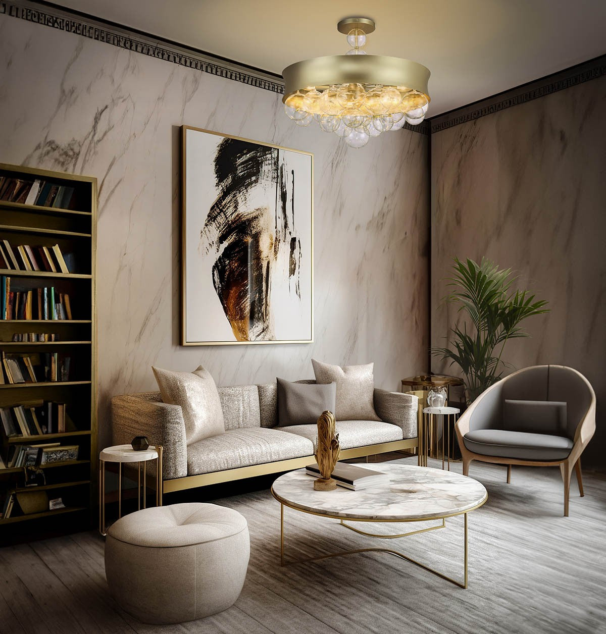 Minka-Lavery - 5197-697 - Eight Light Convertible Pendant - Verdi Square by Robin Baron - Soft Gold