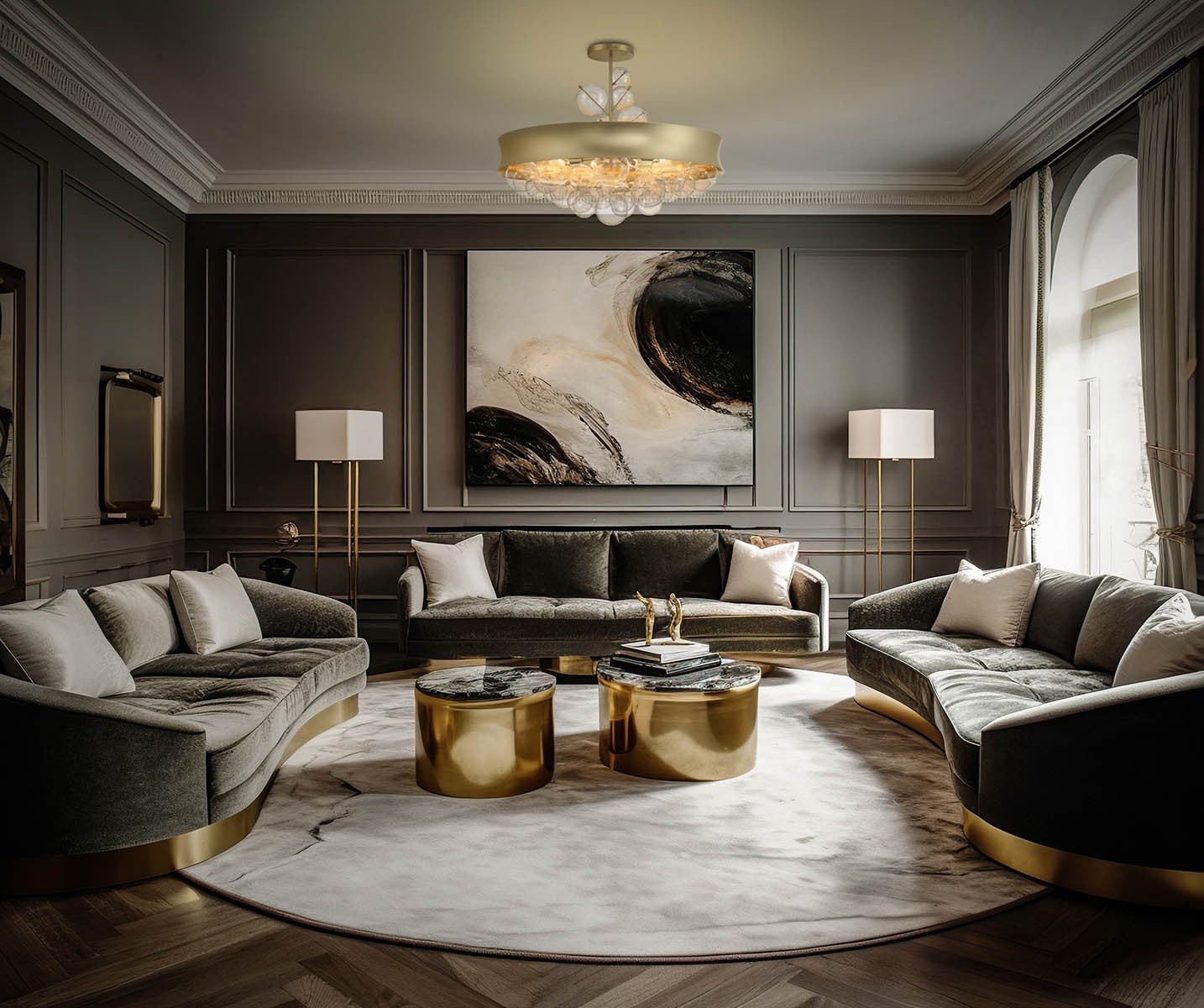 Minka-Lavery - 5198-697 - Eight Light Convertible Pendant - Verdi Square by Robin Baron - Soft Gold