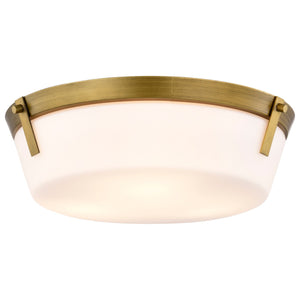 Nuvo Lighting - 60-7750 - Three Light Flush Mount - Rowen - Natural Brass