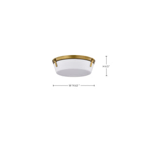 Nuvo Lighting - 60-7750 - Three Light Flush Mount - Rowen - Natural Brass