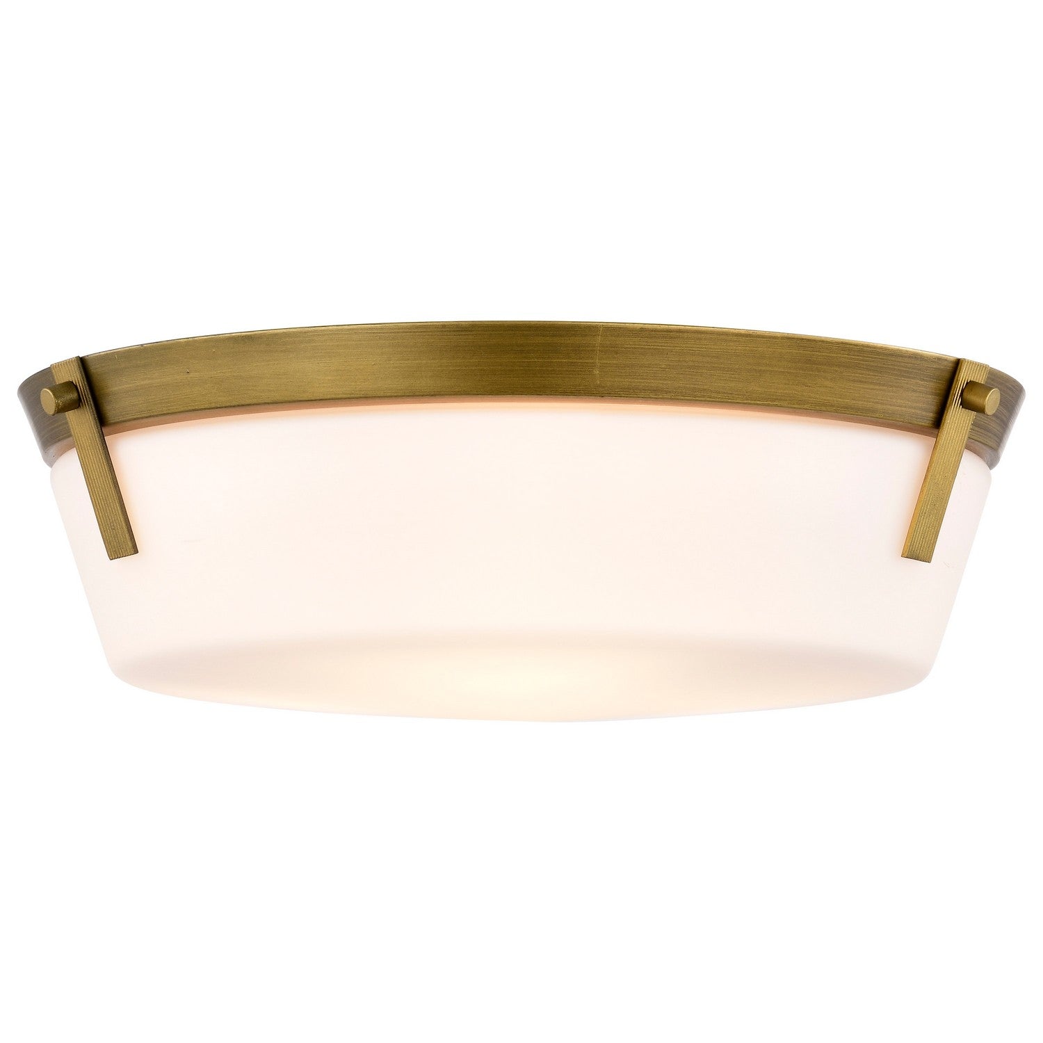 Nuvo Lighting - 60-7750 - Three Light Flush Mount - Rowen - Natural Brass