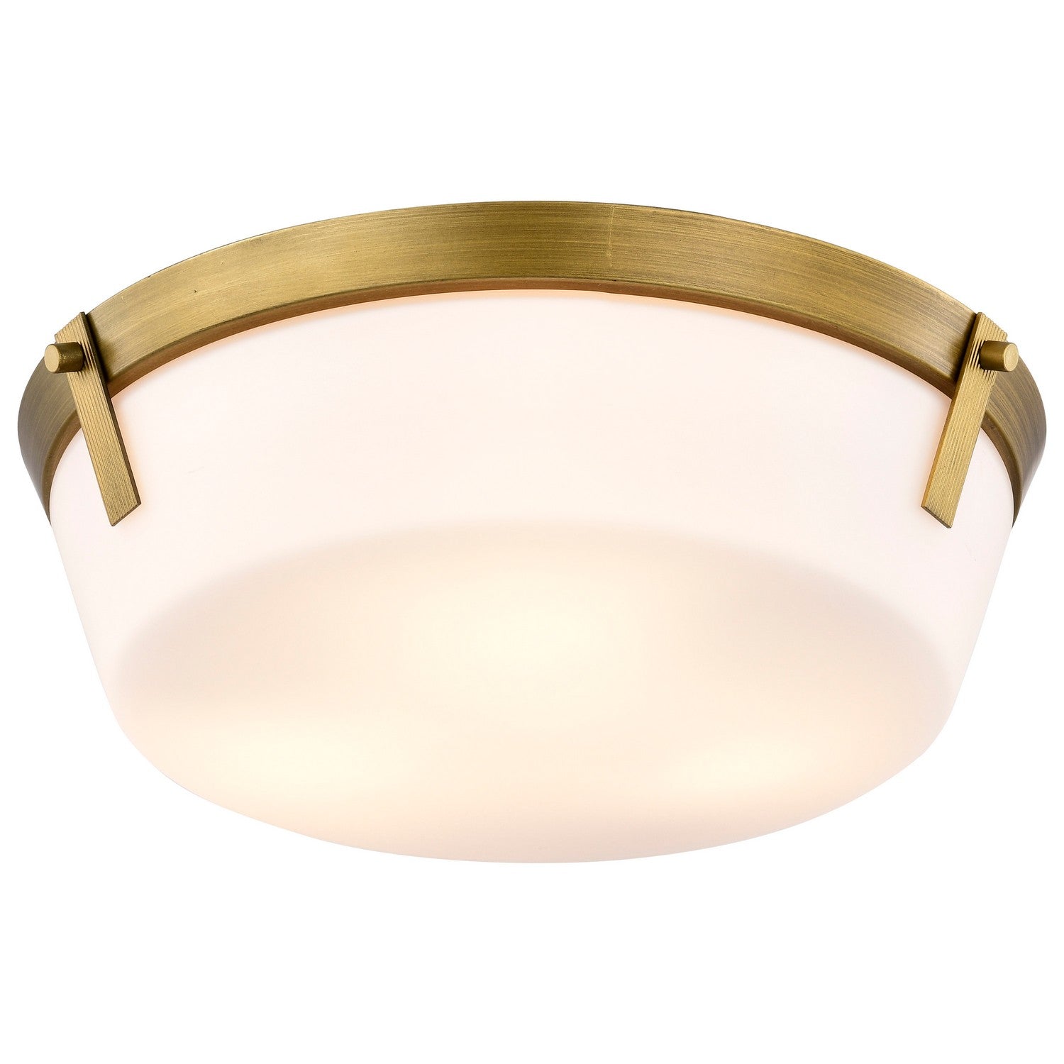 Nuvo Lighting - 60-7750 - Three Light Flush Mount - Rowen - Natural Brass