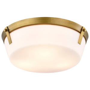 Nuvo Lighting - 60-7750 - Three Light Flush Mount - Rowen - Natural Brass