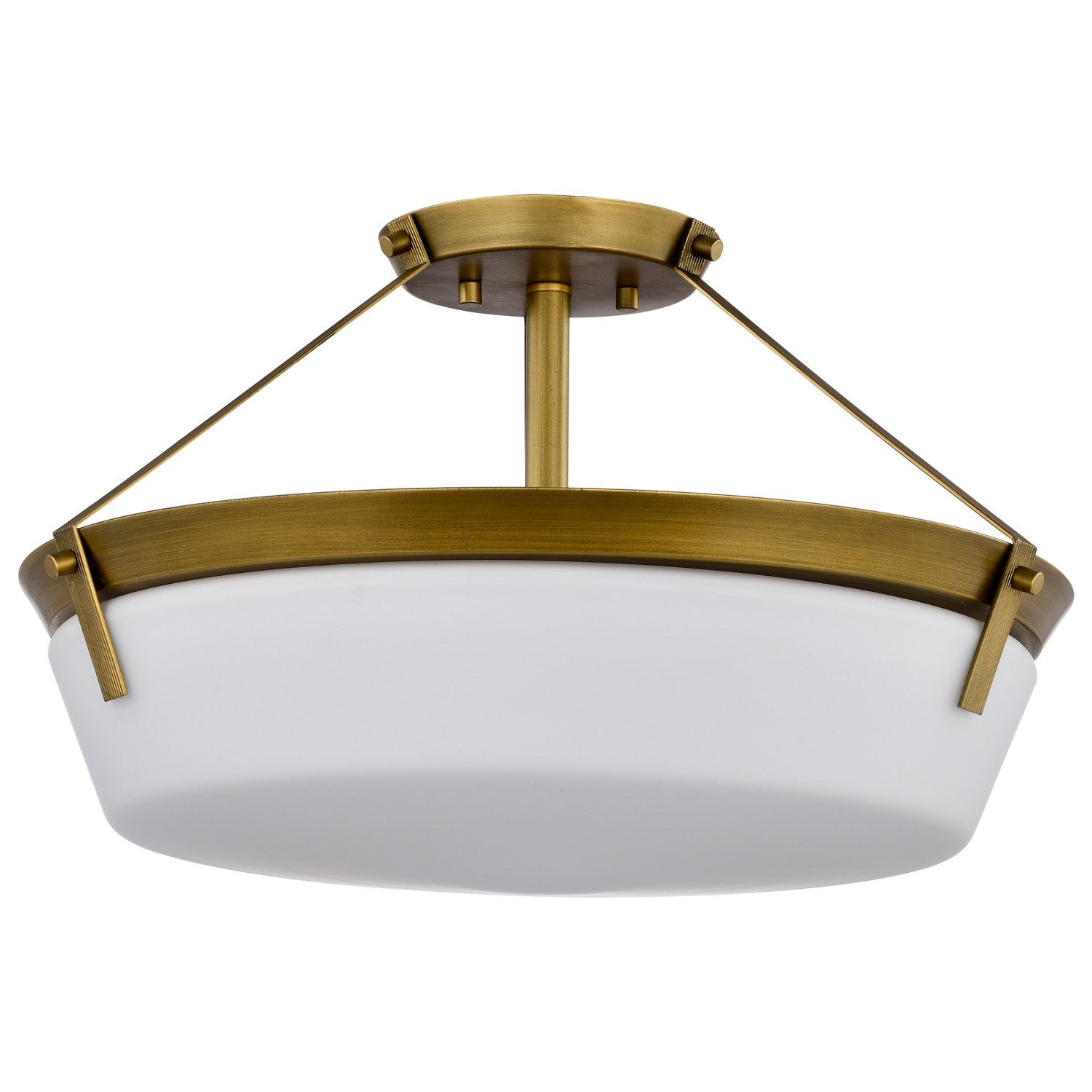 Nuvo Lighting - 60-7752 - Four Light Semi Flush Mount - Rowen - Natural Brass