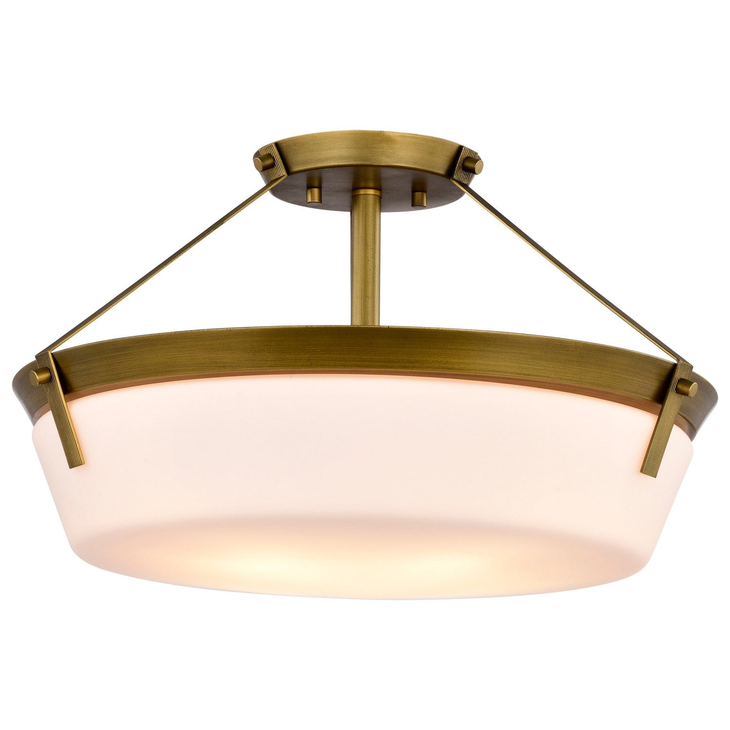 Nuvo Lighting - 60-7752 - Four Light Semi Flush Mount - Rowen - Natural Brass