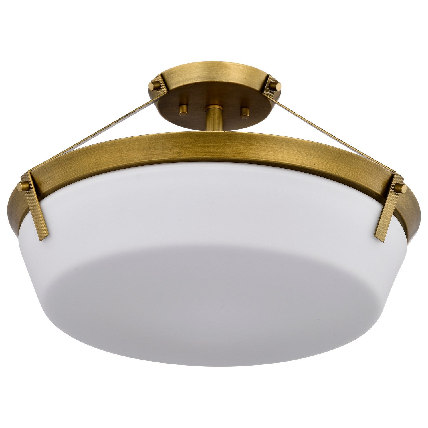 Nuvo Lighting - 60-7752 - Four Light Semi Flush Mount - Rowen - Natural Brass