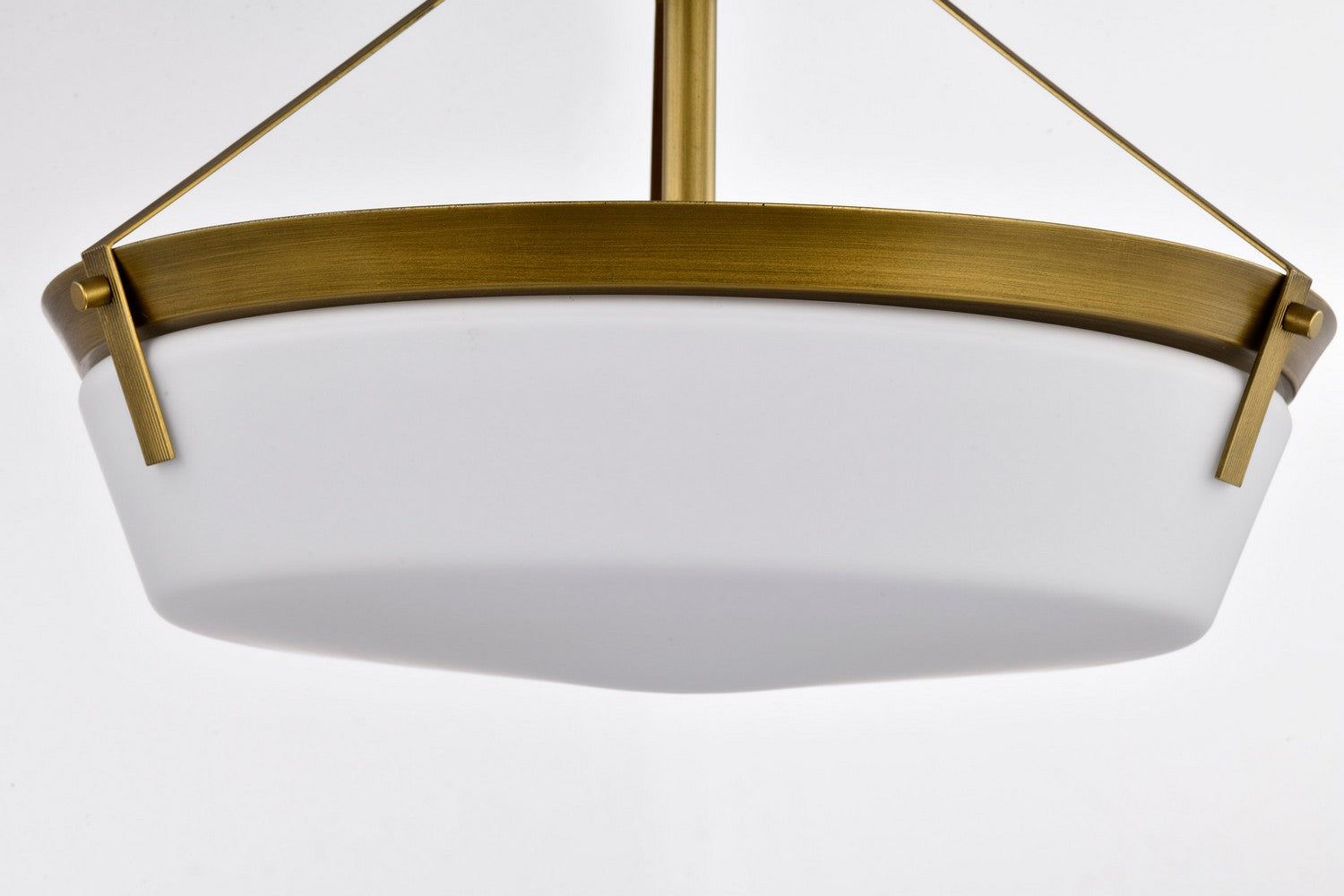 Nuvo Lighting - 60-7752 - Four Light Semi Flush Mount - Rowen - Natural Brass