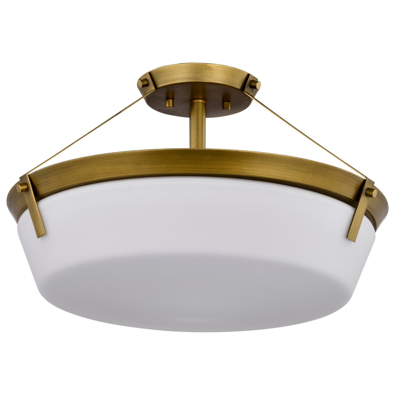 Nuvo Lighting - 60-7752 - Four Light Semi Flush Mount - Rowen - Natural Brass