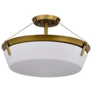 Nuvo Lighting - 60-7752 - Four Light Semi Flush Mount - Rowen - Natural Brass