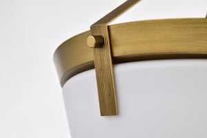 Nuvo Lighting - 60-7753 - Three Light Semi Flush Mount - Rowen - Natural Brass