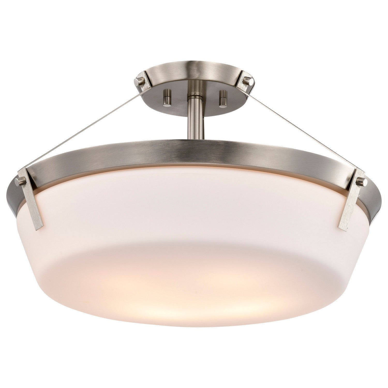 Nuvo Lighting - 60-7762 - Four Light Semi Flush Mount - Rowen - Brushed Nickel