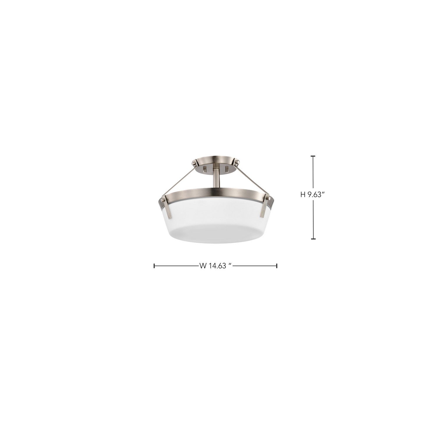 Nuvo Lighting - 60-7763 - Three Light Semi Flush Mount - Rowen - Brushed Nickel