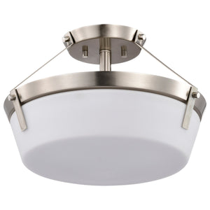 Nuvo Lighting - 60-7763 - Three Light Semi Flush Mount - Rowen - Brushed Nickel