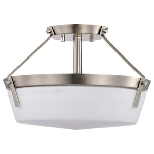 Nuvo Lighting - 60-7763 - Three Light Semi Flush Mount - Rowen - Brushed Nickel