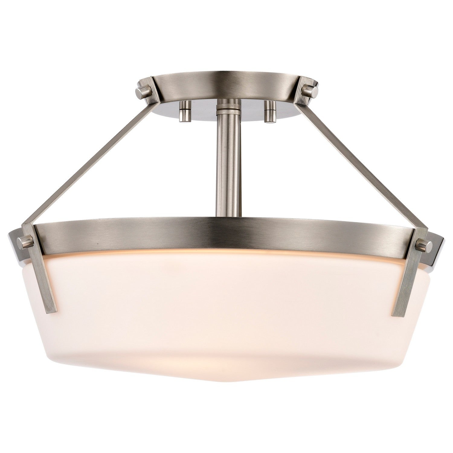 Nuvo Lighting - 60-7763 - Three Light Semi Flush Mount - Rowen - Brushed Nickel