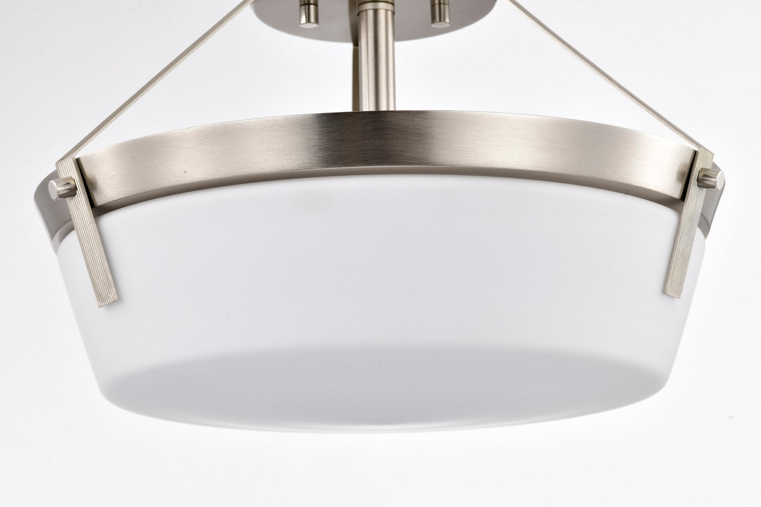 Nuvo Lighting - 60-7763 - Three Light Semi Flush Mount - Rowen - Brushed Nickel