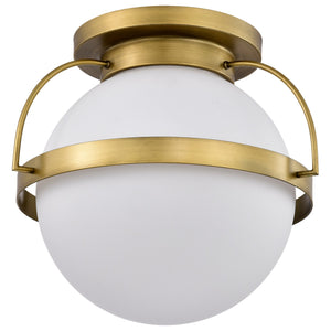 Nuvo Lighting - 60-7782 - One Light Flush Mount - Lakeshore - Natural Brass