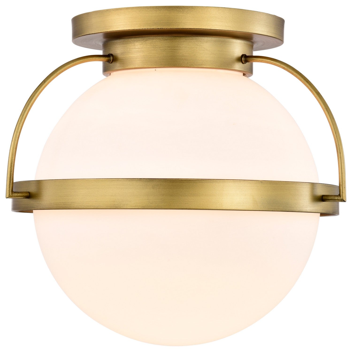 Nuvo Lighting - 60-7782 - One Light Flush Mount - Lakeshore - Natural Brass