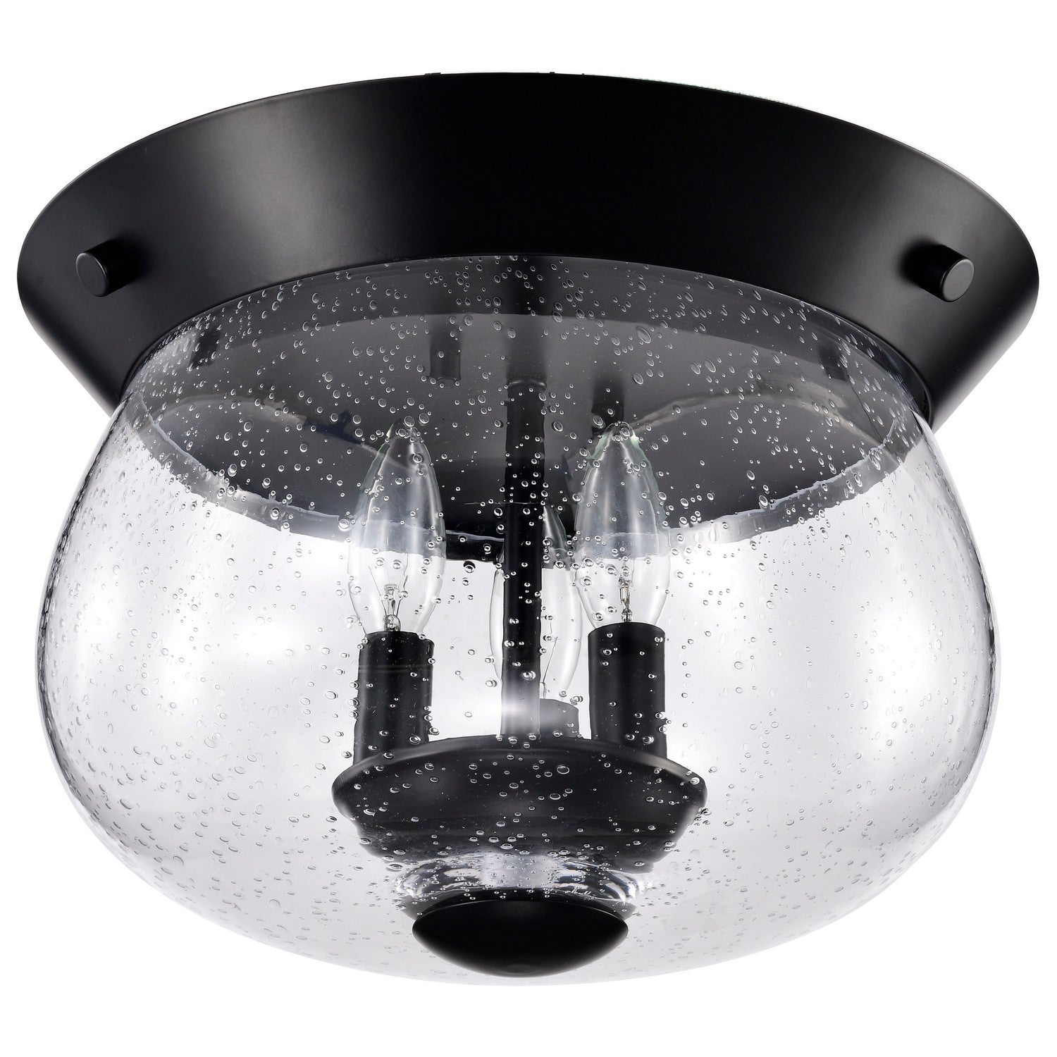 Nuvo Lighting - 60-7806 - Three Light Flush Mount - Boliver - Matte Black