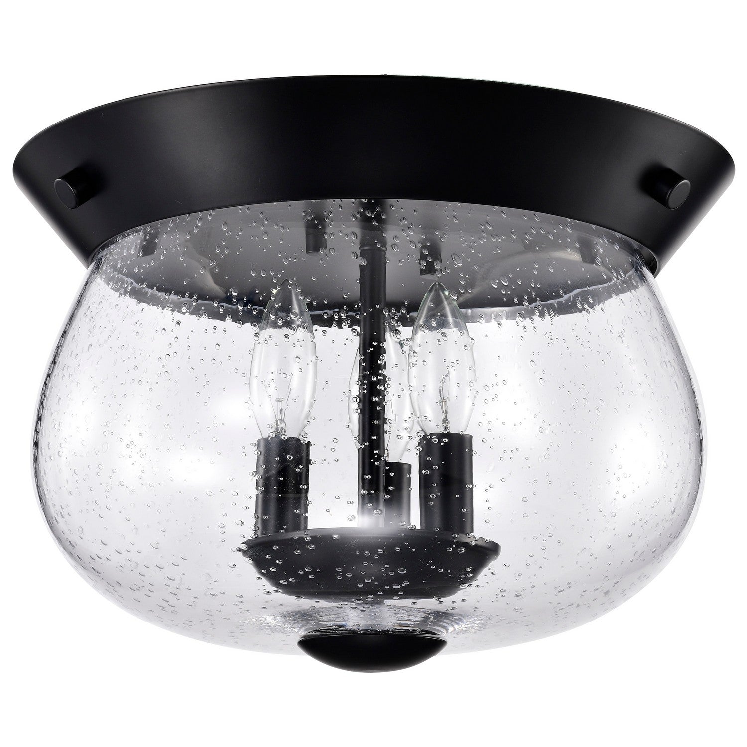 Nuvo Lighting - 60-7806 - Three Light Flush Mount - Boliver - Matte Black