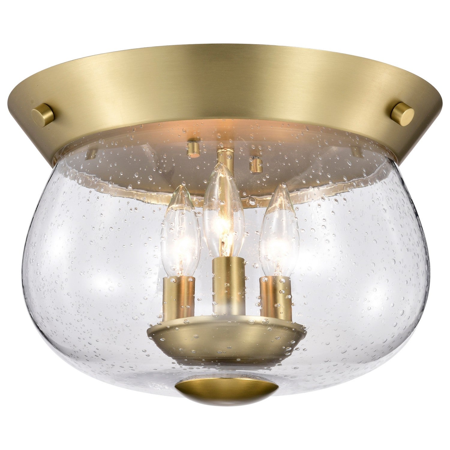 Nuvo Lighting - 60-7807 - Three Light Flush Mount - Boliver - Vintage Brass