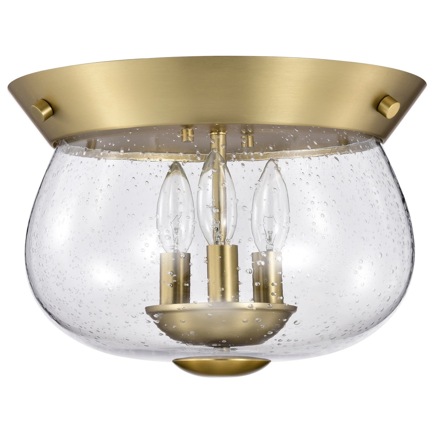 Nuvo Lighting - 60-7807 - Three Light Flush Mount - Boliver - Vintage Brass