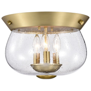 Nuvo Lighting - 60-7807 - Three Light Flush Mount - Boliver - Vintage Brass