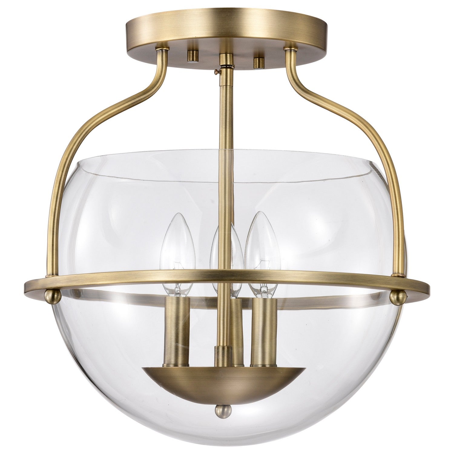 Nuvo Lighting - 60-7821 - Three Light Semi Flush Mount - Amado - Vintage Brass
