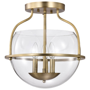 Nuvo Lighting - 60-7821 - Three Light Semi Flush Mount - Amado - Vintage Brass