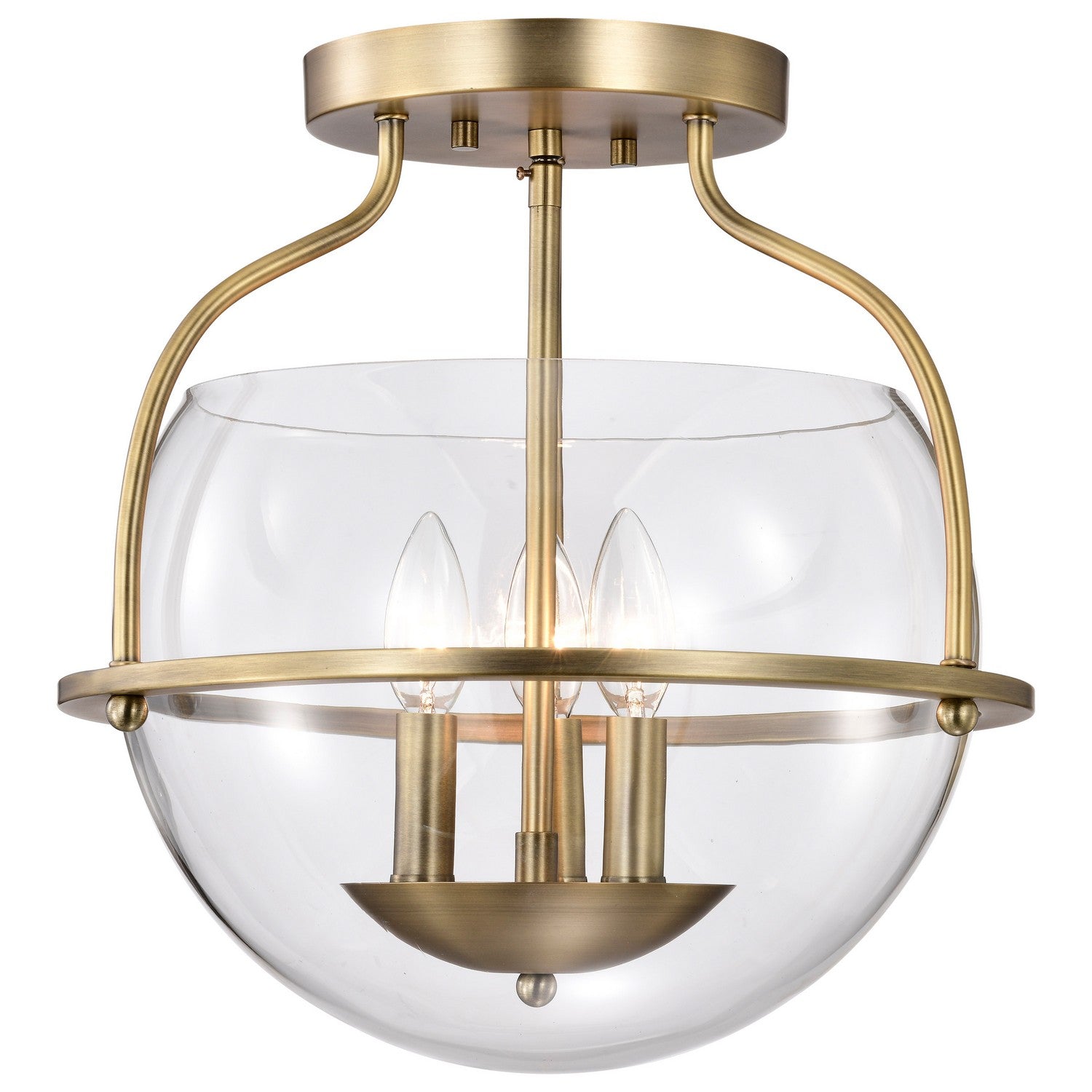 Nuvo Lighting - 60-7821 - Three Light Semi Flush Mount - Amado - Vintage Brass