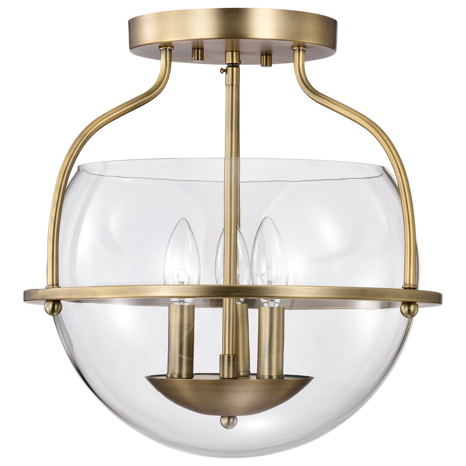 Nuvo Lighting - 60-7821 - Three Light Semi Flush Mount - Amado - Vintage Brass