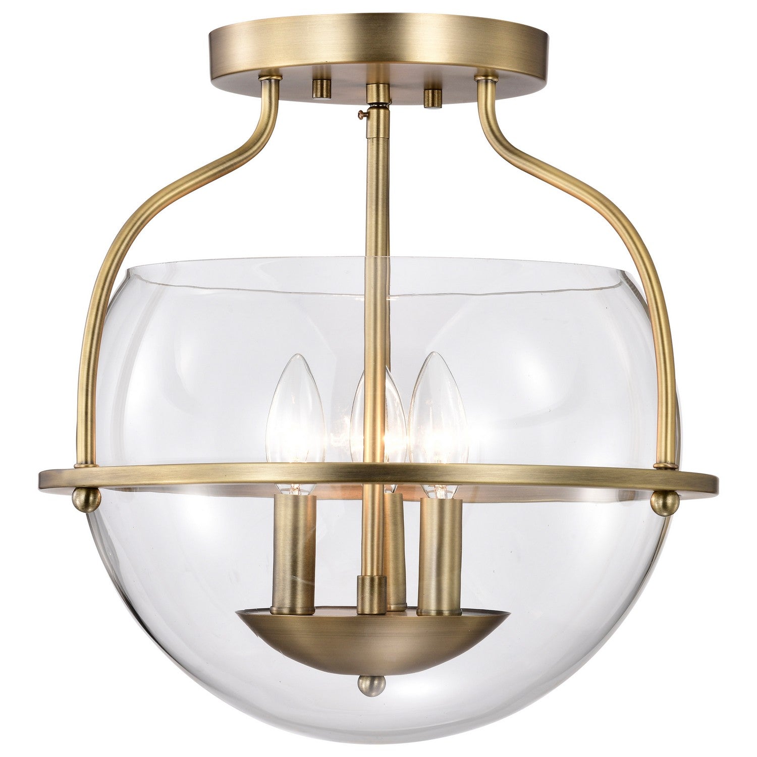 Nuvo Lighting - 60-7821 - Three Light Semi Flush Mount - Amado - Vintage Brass
