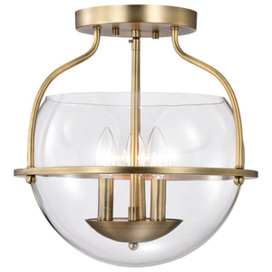 Nuvo Lighting - 60-7821 - Three Light Semi Flush Mount - Amado - Vintage Brass