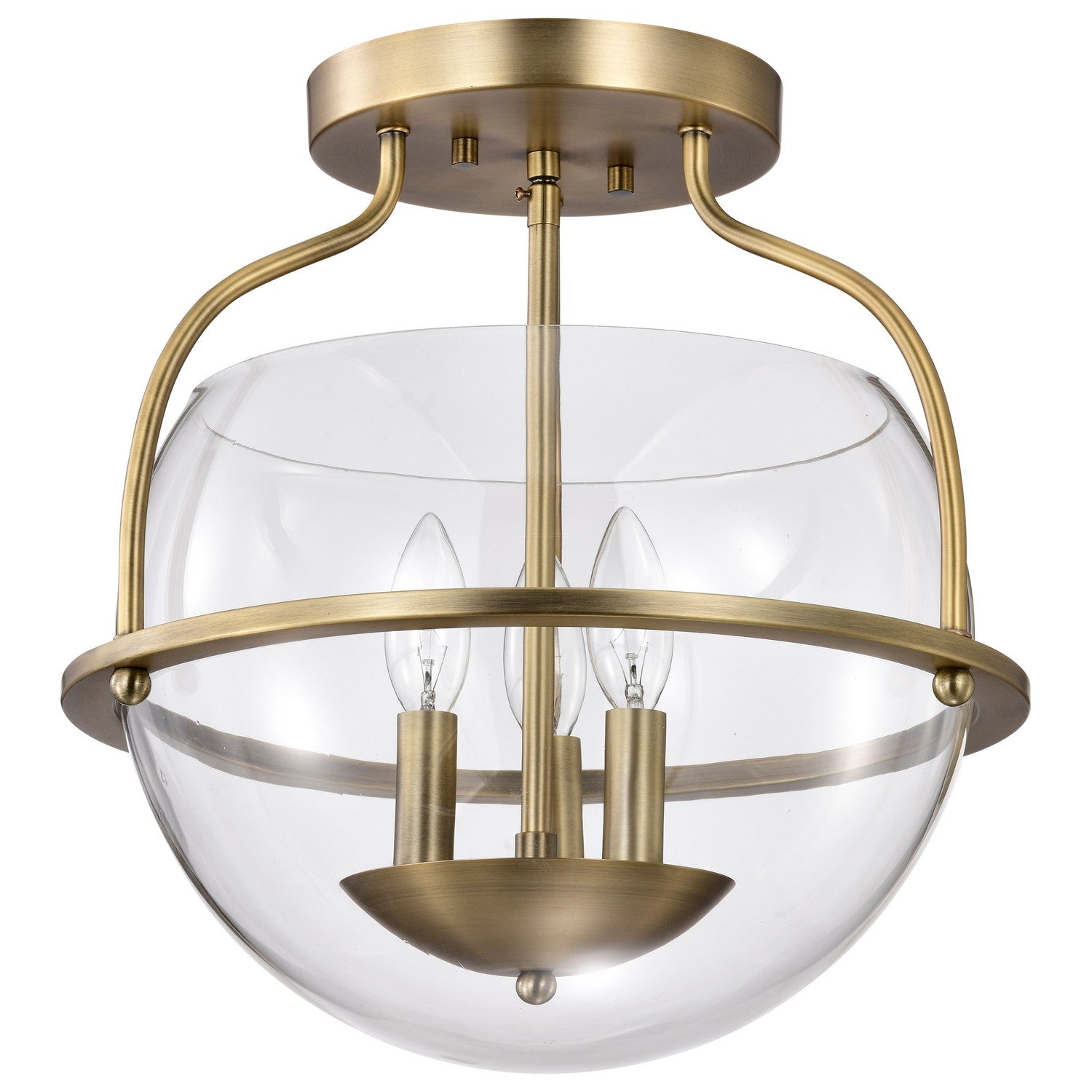 Nuvo Lighting - 60-7821 - Three Light Semi Flush Mount - Amado - Vintage Brass