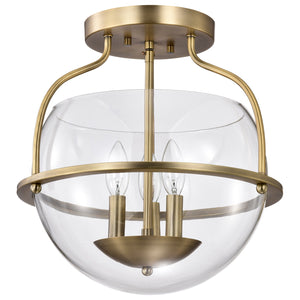 Nuvo Lighting - 60-7821 - Three Light Semi Flush Mount - Amado - Vintage Brass