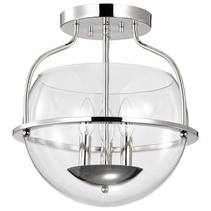 Nuvo Lighting - 60-7822 - Three Light Semi Flush Mount - Amado - Polished Nickel