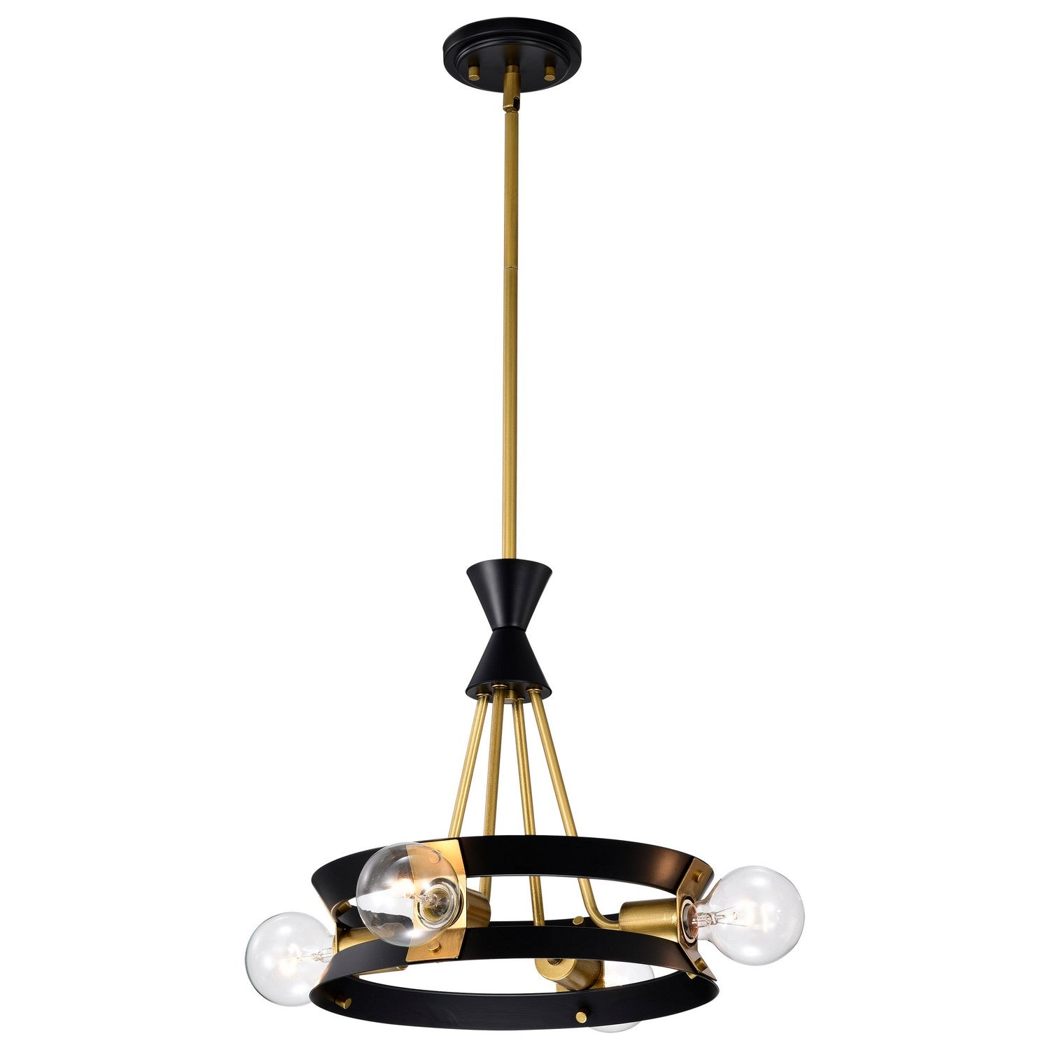 Nuvo Lighting - 60-7864 - Four Light Chandelier - Marsden - Matte Black