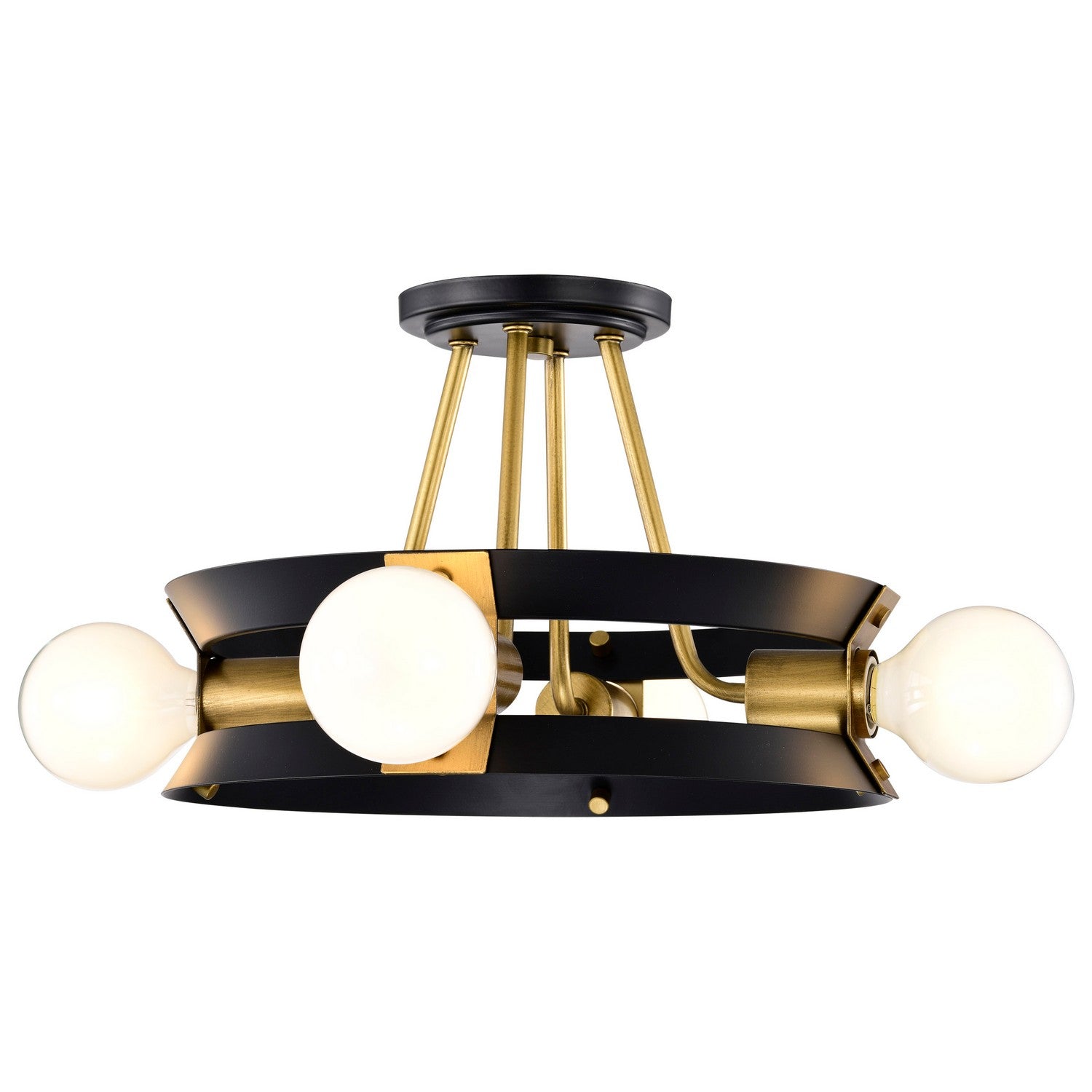 Nuvo Lighting - 60-7866 - Four Light Semi Flush Mount - Marsden - Matte Black