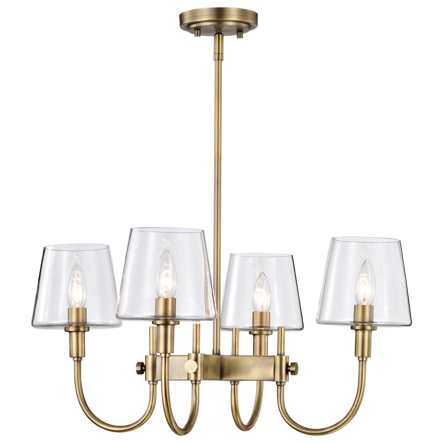 Nuvo Lighting - 60-7885 - Four Light Chandelier - Brookside - Vintage Brass