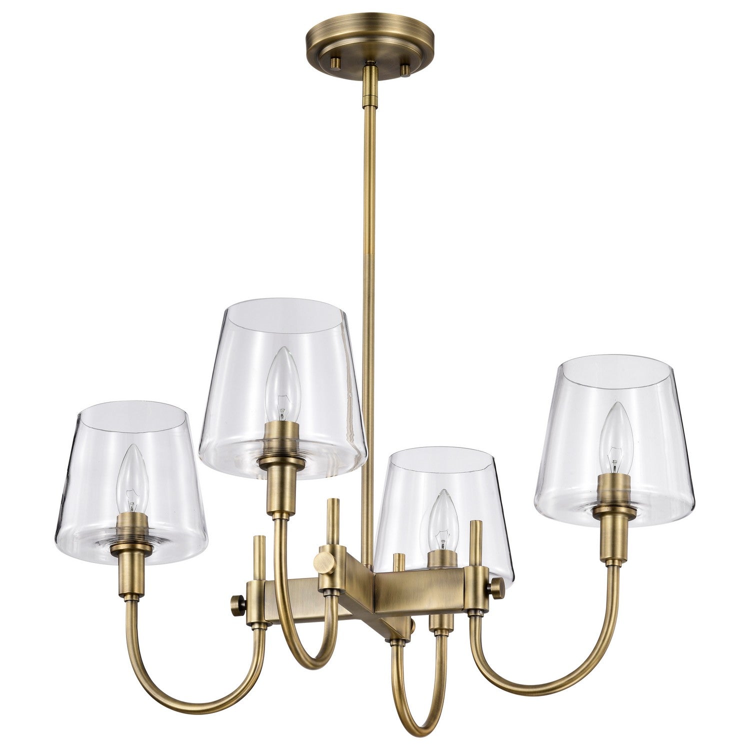 Nuvo Lighting - 60-7885 - Four Light Chandelier - Brookside - Vintage Brass