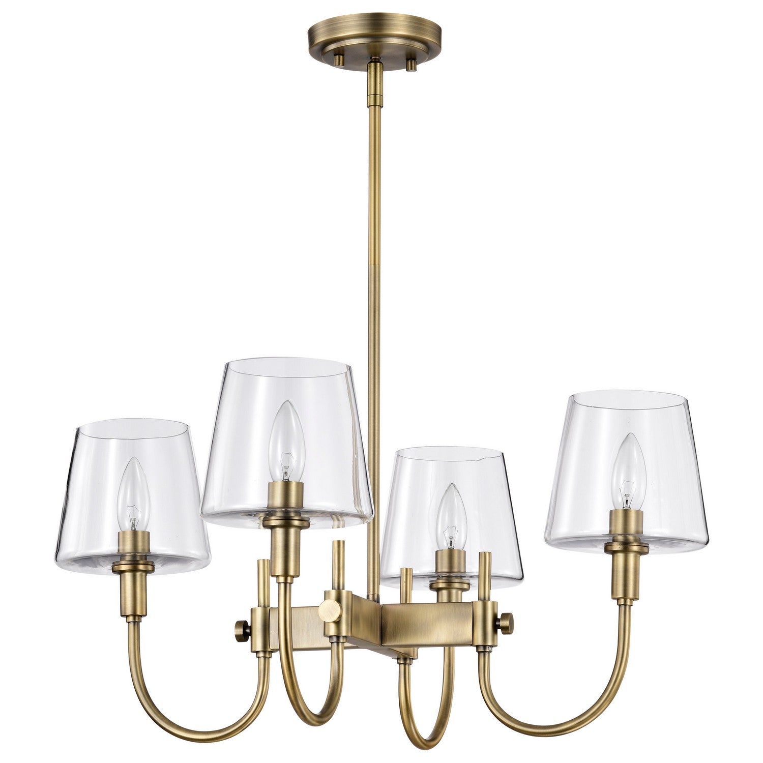 Nuvo Lighting - 60-7885 - Four Light Chandelier - Brookside - Vintage Brass