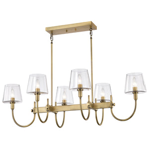 Nuvo Lighting - 60-7887 - Six Light Island Pendant - Brookside - Vintage Brass