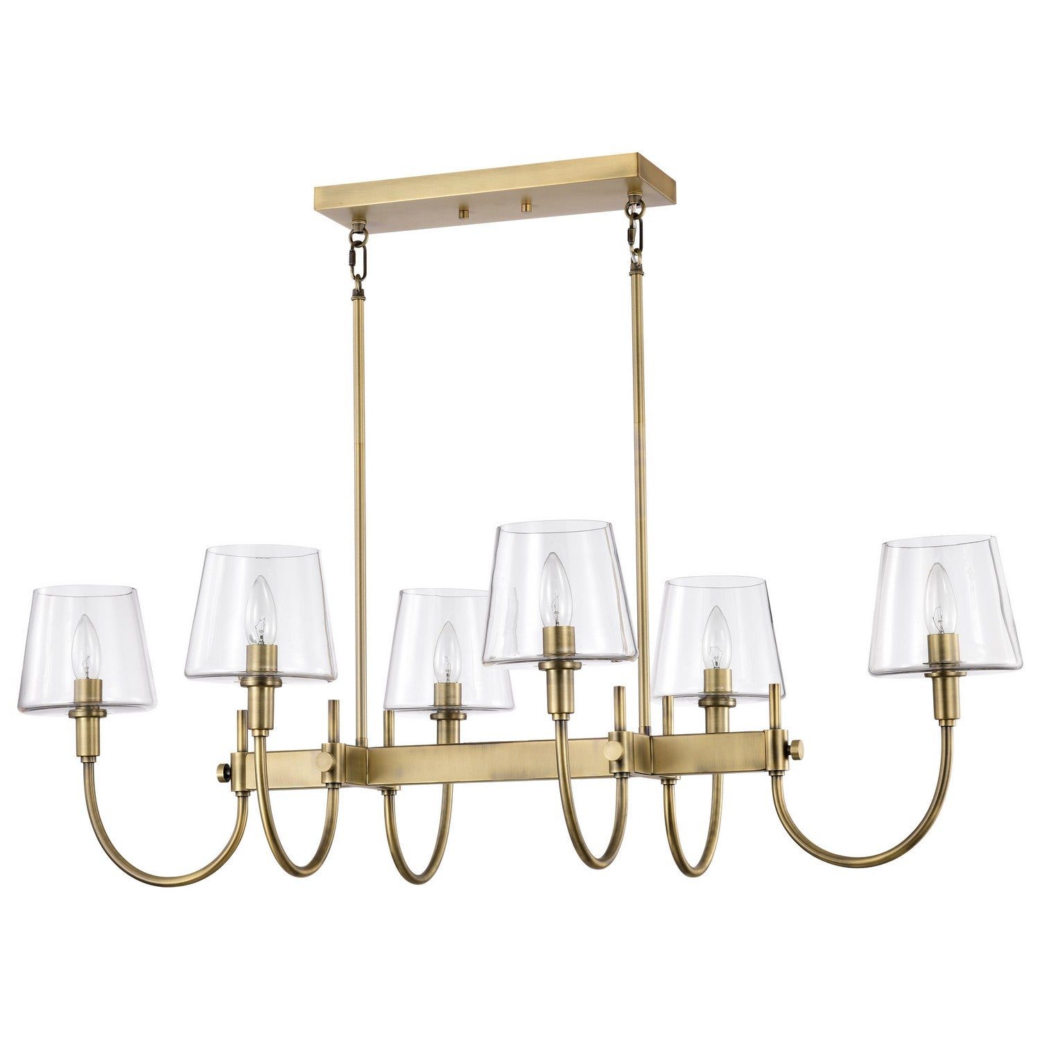 Nuvo Lighting - 60-7887 - Six Light Island Pendant - Brookside - Vintage Brass