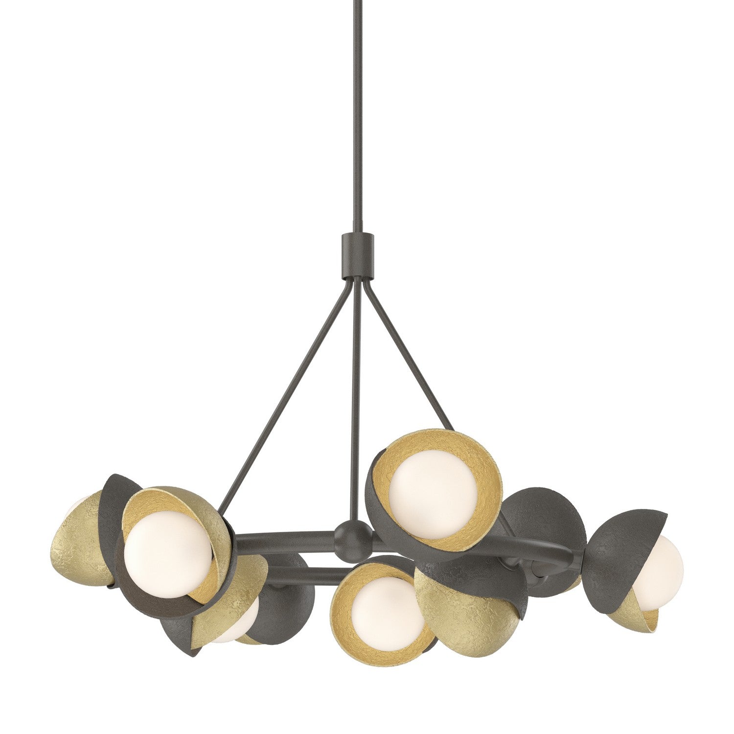 Hubbardton Forge - 131068-SKT-MULT-07-86-GG0711 - Nine Light Pendant - Brooklyn - Dark Smoke