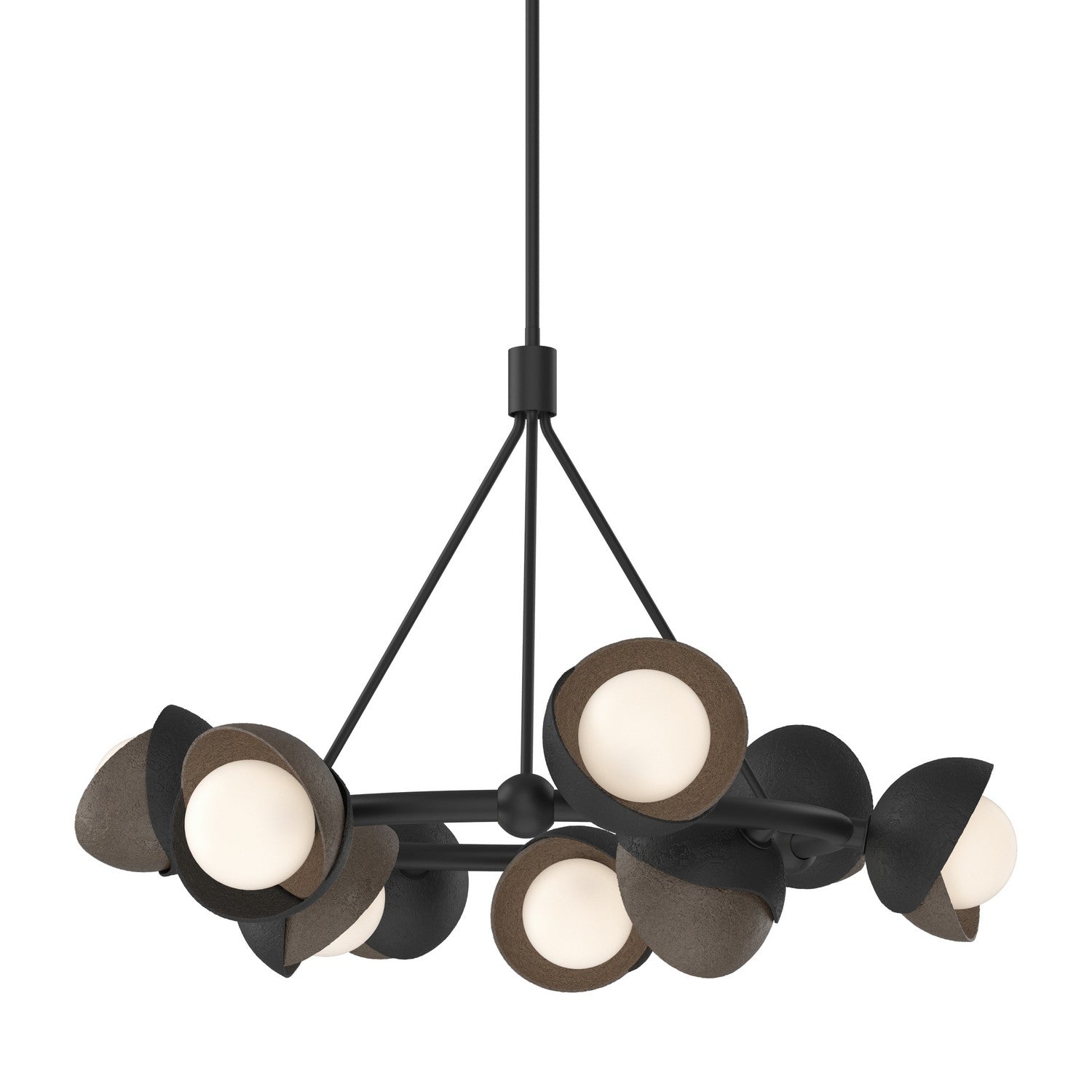 Hubbardton Forge - 131068-SKT-MULT-10-05-GG0711 - Nine Light Pendant - Brooklyn - Black