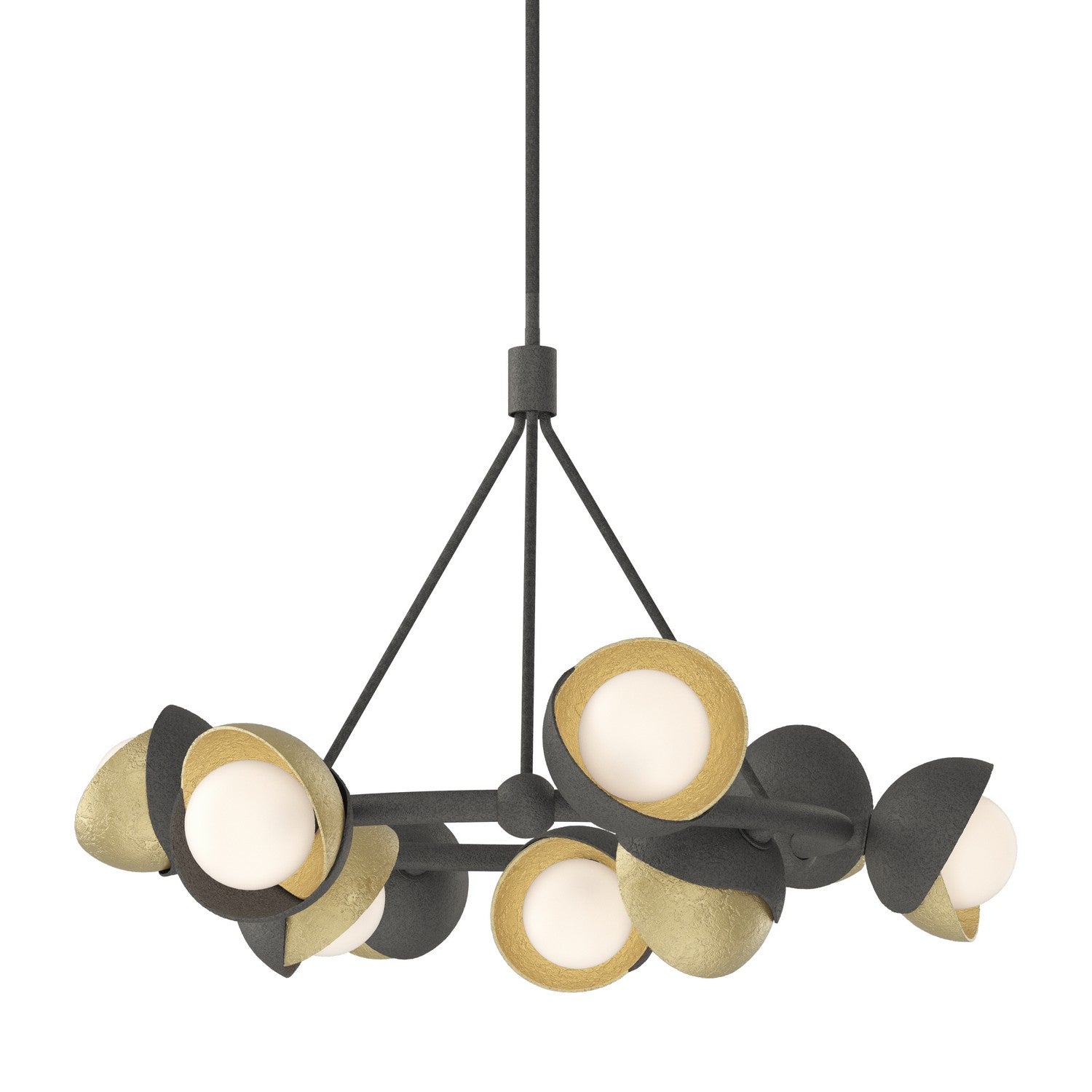 Hubbardton Forge - 131068-SKT-MULT-20-86-GG0711 - Nine Light Pendant - Brooklyn - Natural Iron