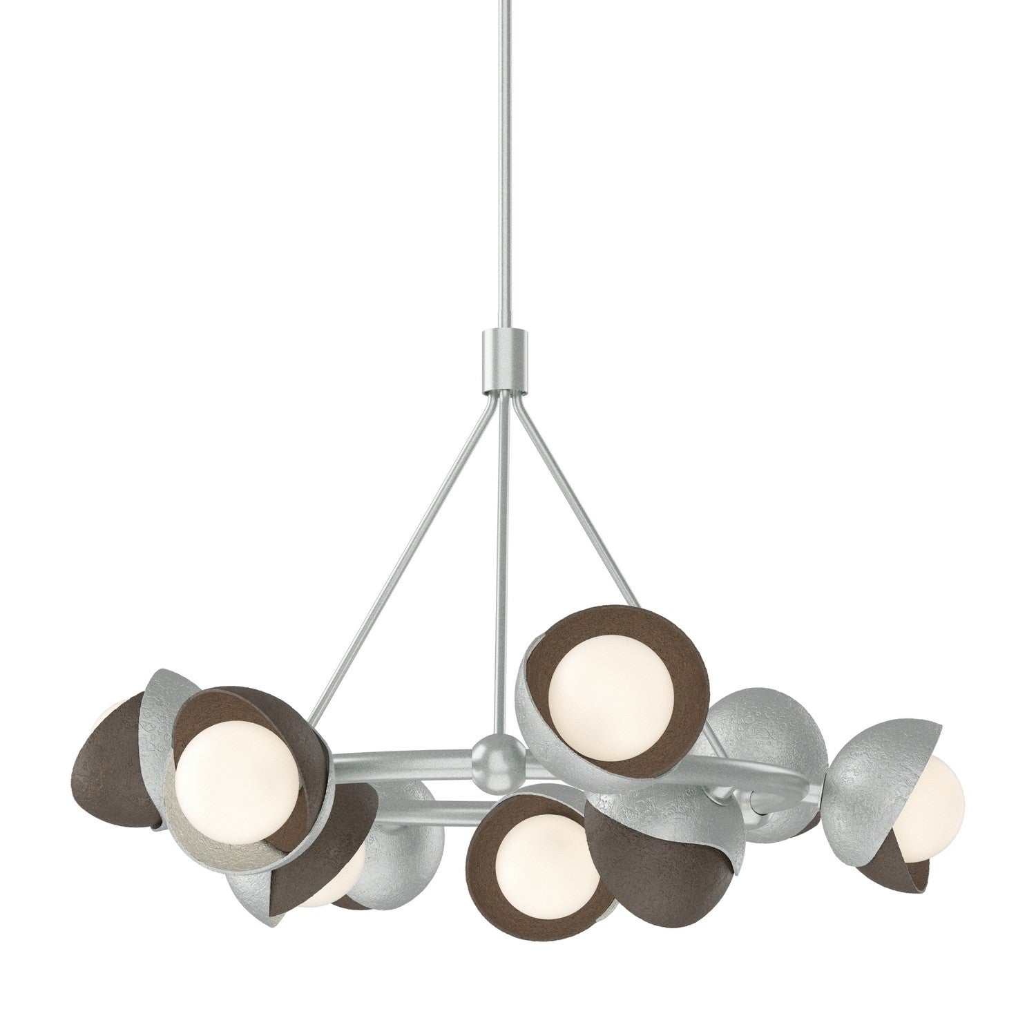 Hubbardton Forge - 131068-SKT-MULT-82-05-GG0711 - Nine Light Pendant - Brooklyn - Vintage Platinum