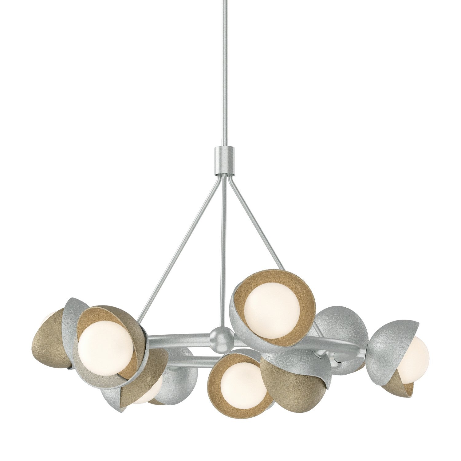 Hubbardton Forge - 131068-SKT-MULT-82-84-GG0711 - Nine Light Pendant - Brooklyn - Vintage Platinum