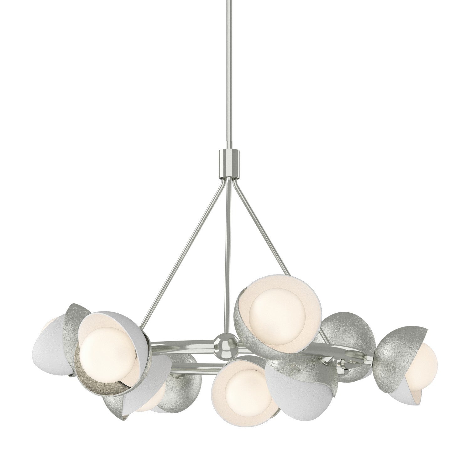 Hubbardton Forge - 131068-SKT-MULT-85-02-GG0711 - Nine Light Pendant - Brooklyn - Sterling